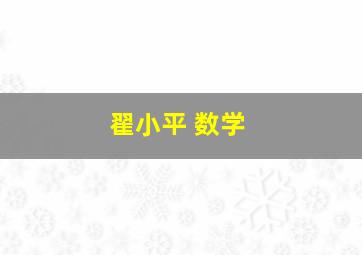 翟小平 数学